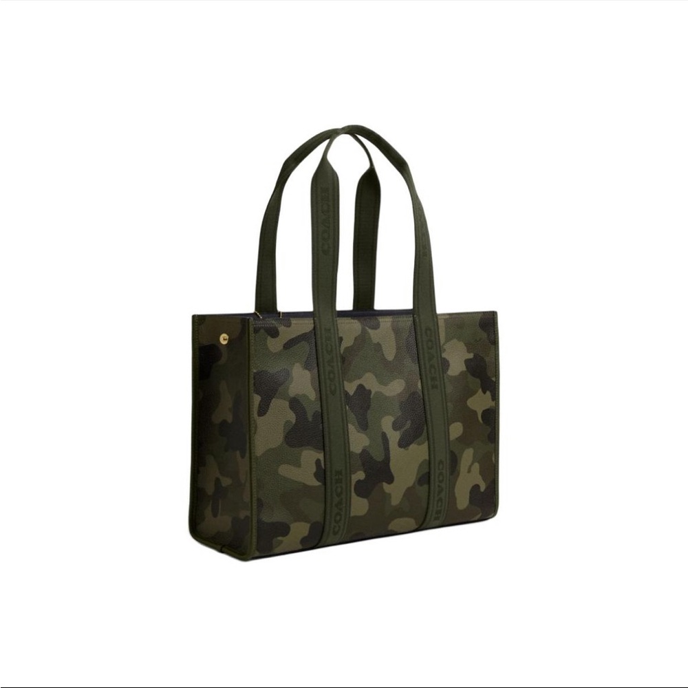 NWT! COACH LARGE SMITH TOTE BAG WITH CAMO PRINT ( COACH CW437 ) holiday gift - Picture 8 of 10
